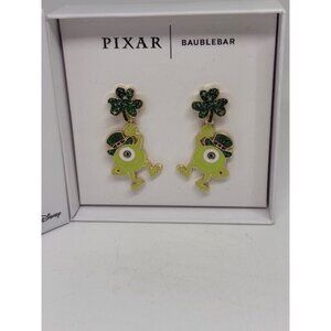 NIB Baublebar Disney Pixar Monsters Inc Mike Wazowski St Patricks Day Earrings